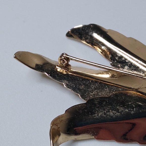 Vintage Metal 3 Feather Brooch - Picture 12 of 14